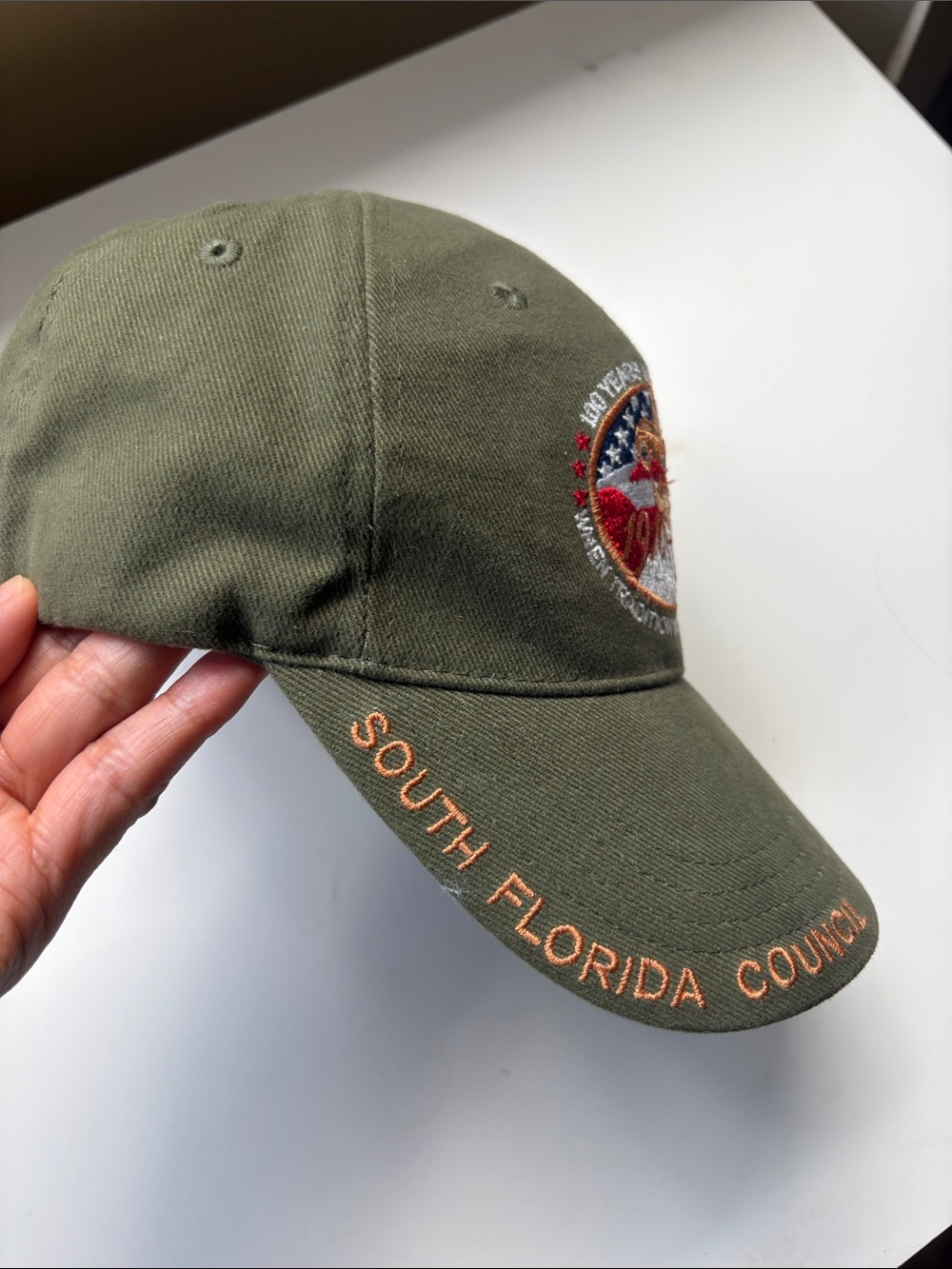 Green south fl council 100 years of scouting hat
